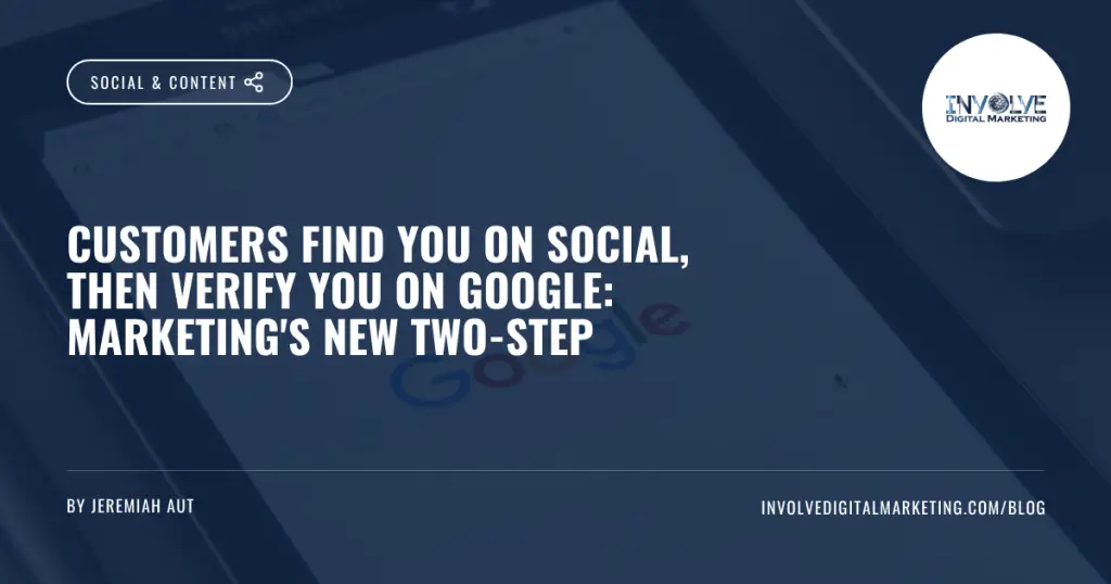 Customer journey from social media discovery to Google Business Profile verification