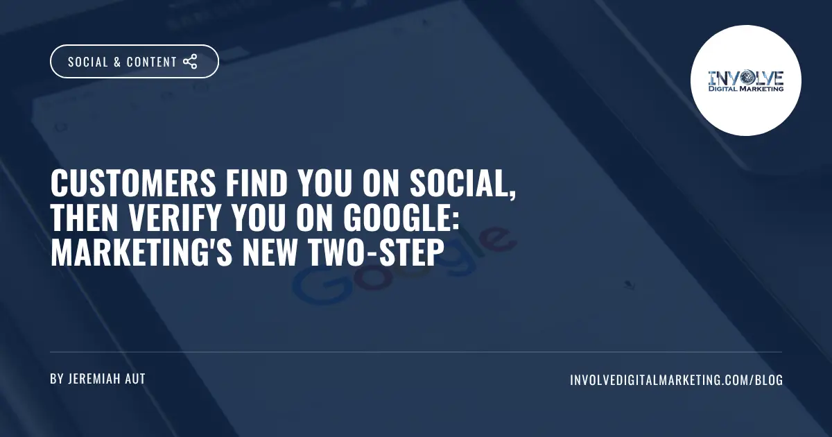 Customer journey from social media discovery to Google Business Profile verification