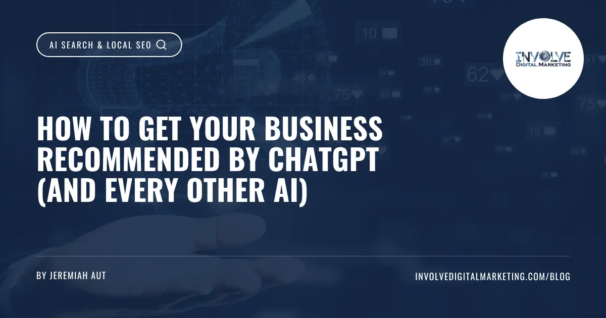 How to Get Your Business Recommended by ChatGPT and Every Other AI | Involve Digital Marketing | Involve Digital Marketing ChatGPT conversation recommending a local business to a customer